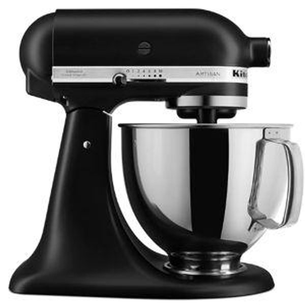 KitchenAid Artisan Series 5 Quart Tilt Head Stand Mixer with Pouring Shield KSM150PS, Matte Black