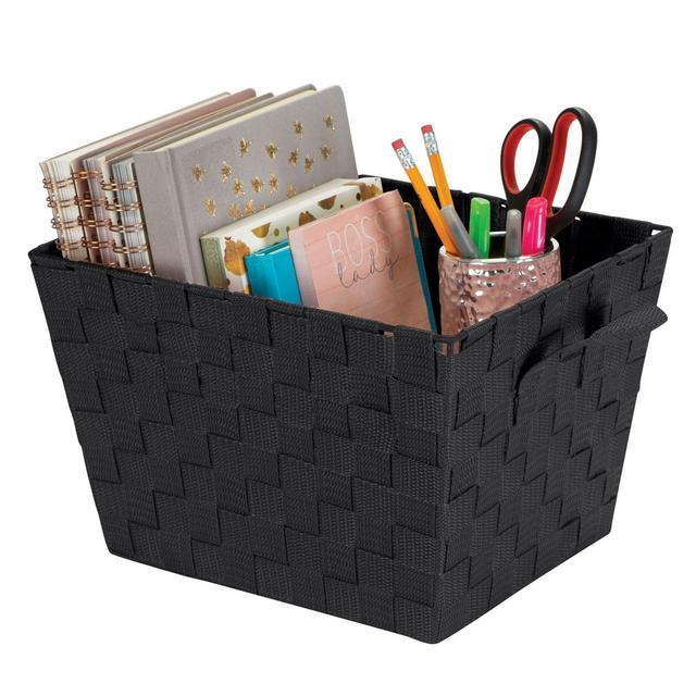 Simplify Small Woven Storage Bin in Black