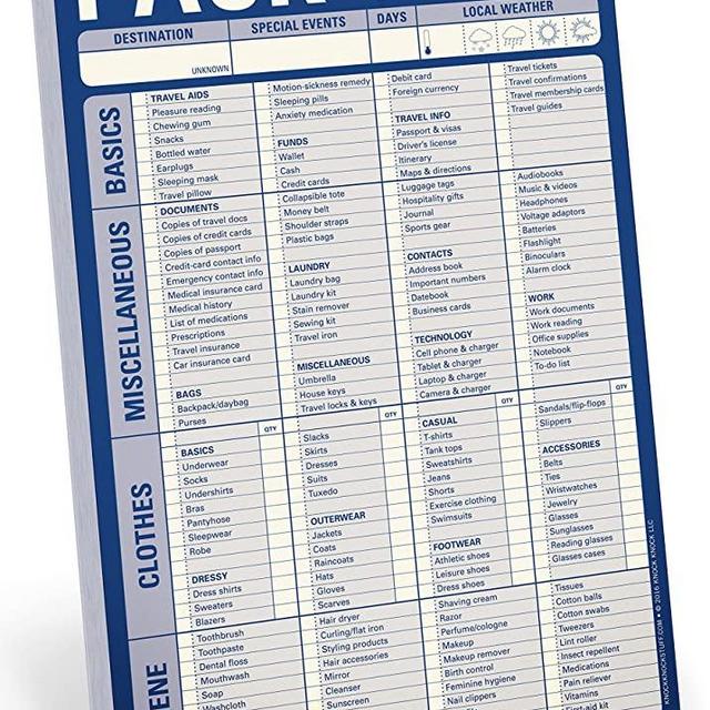 Knock Knock Pack This! Pad Packing List Notepad, 6 x 9-inches