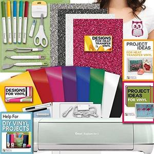 Cricut Explore Air 2 Machine Bundle - Heat Transfer, Vinyl Pack, Tools Pens & Designs