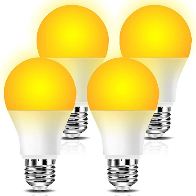 Amber Light Bulbs 4PK, 9W 60 Watt Equivalent, Blue Blocking Light Bulbs 1800K, Soft Warm Sleep Light Bulbs A19, Amber Night Light Bulb E26 for Bedroom and Baby Nursery Light