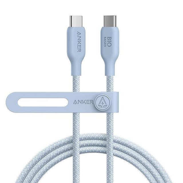 Anker USB C to USB C Cable (240W, 6 ft), Bio-Braided USB C Charger Cable, Fast Charge for MacBook Pro 2020, iPad Pro 2020, iPad Air 4, Samsung Galaxy S23+/S23 Ultra, Pixel (USB 2.0)(Ice Lake Blue)