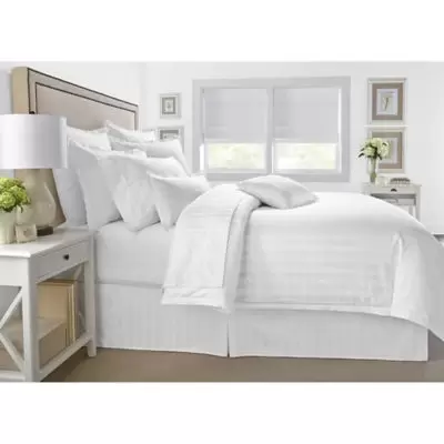 Wamsutta® 500-Thread-Count PimaCott® Damask Stripe Full/Queen Comforter Set in Black