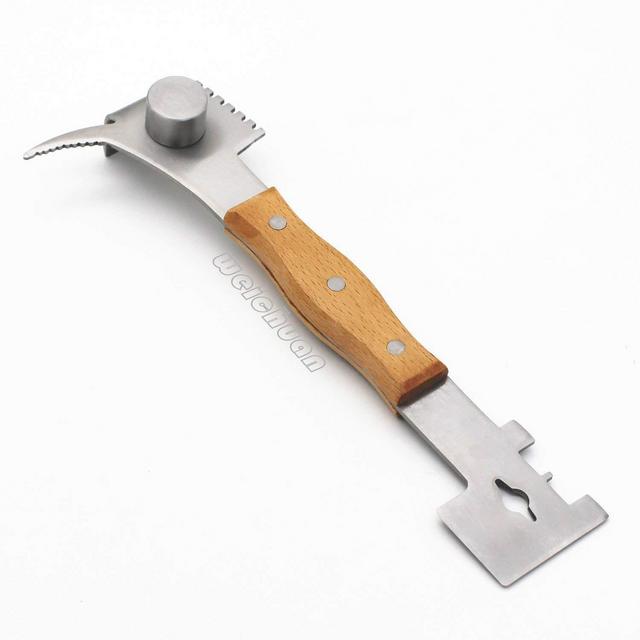 WEICHUAN Multifunction Hive Scraper Tool With Wooden Handle - Beekeeping Equipment Bee Hive Hand Tool Beekeeper Tool
