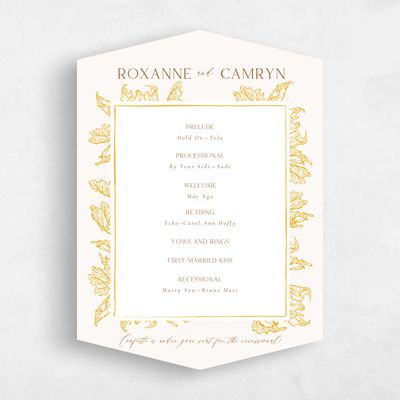 Yellow Diamond Wedding Program - Velarde