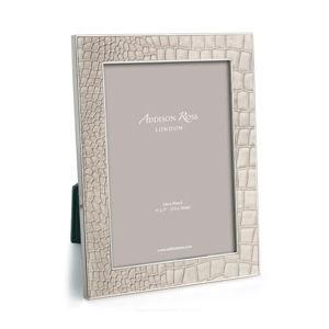 Cream Croc & Silver Frame - 4x6