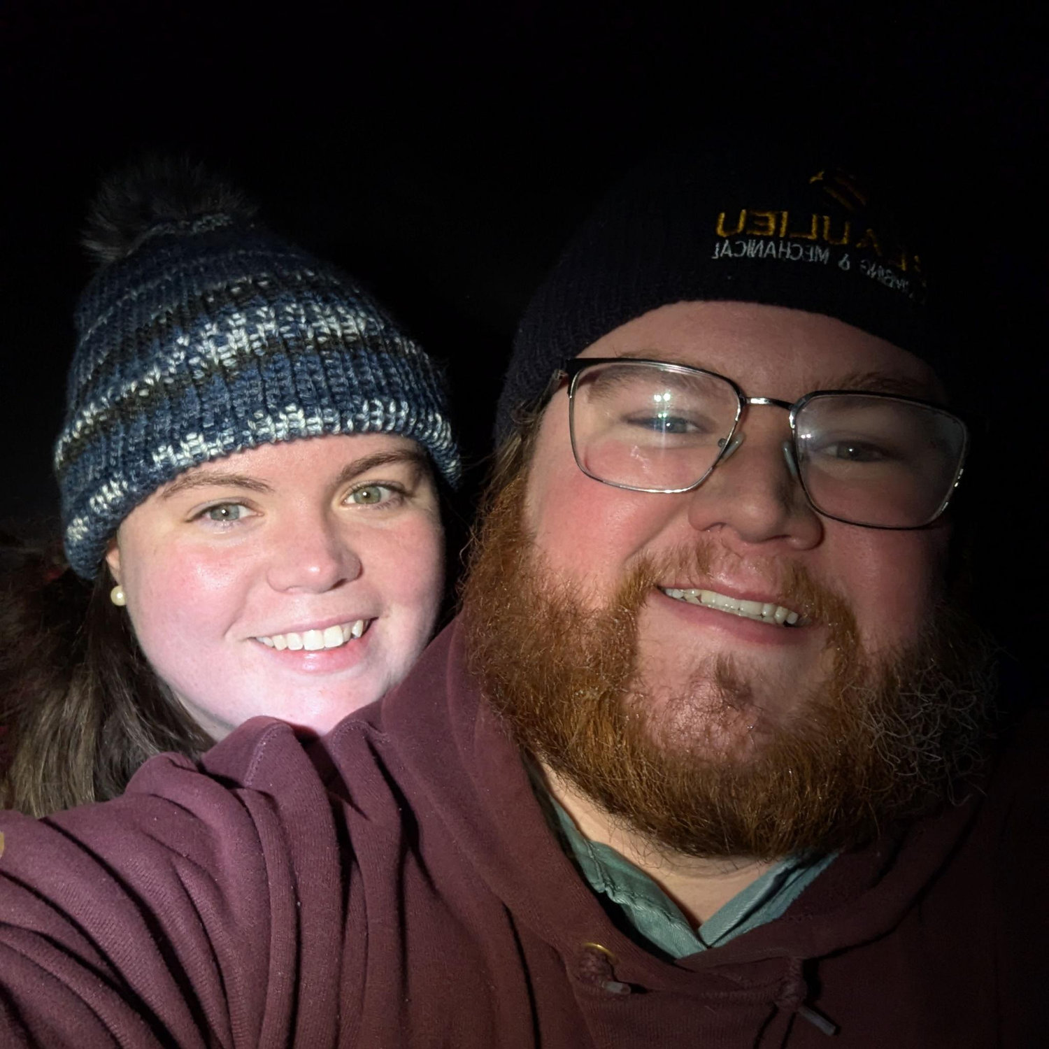 Snowshoeing at night