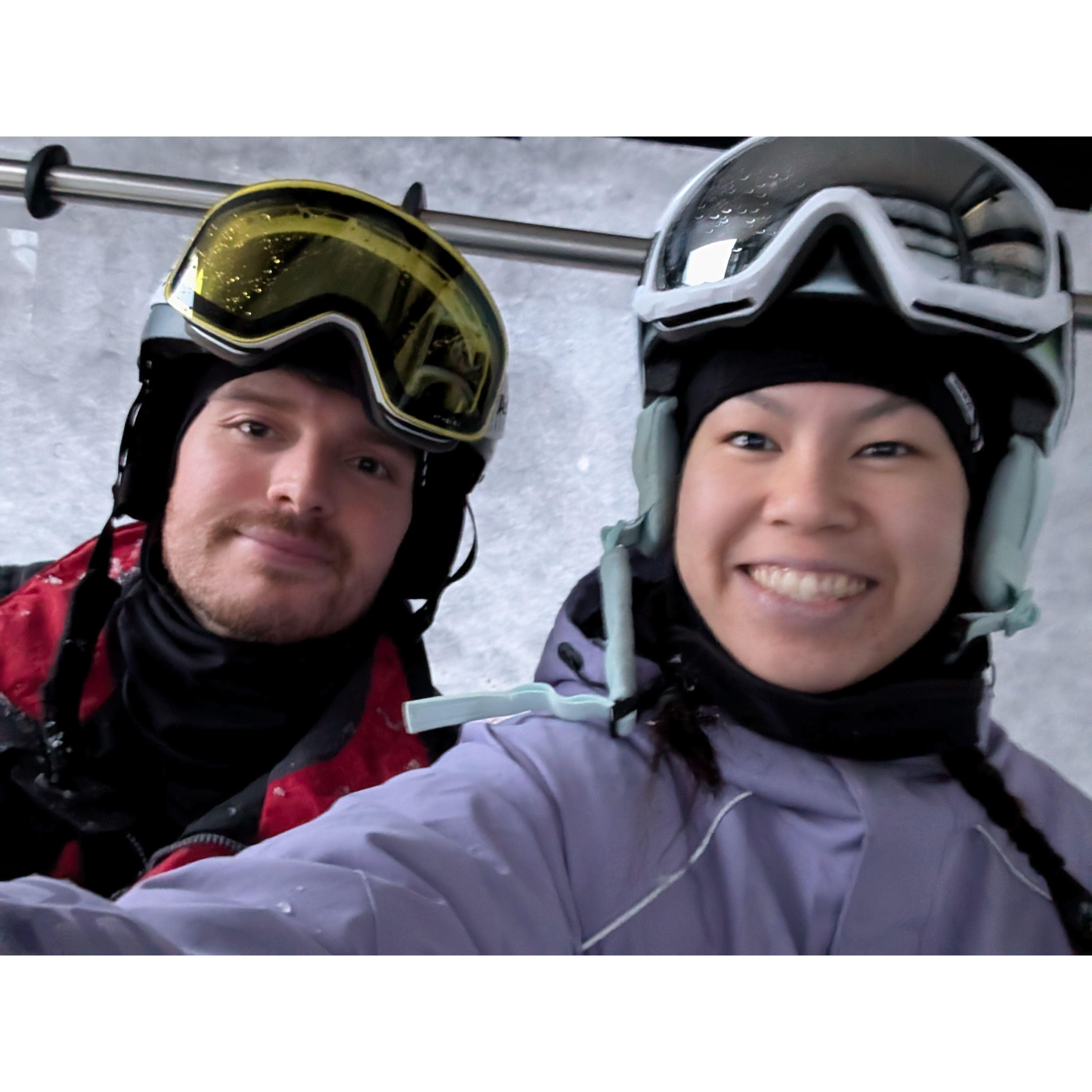 jack teaches jenny how to snowboard but she just keeps crying