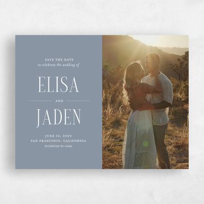 Dusty Blue Wedding Save the Date - Cole Photo