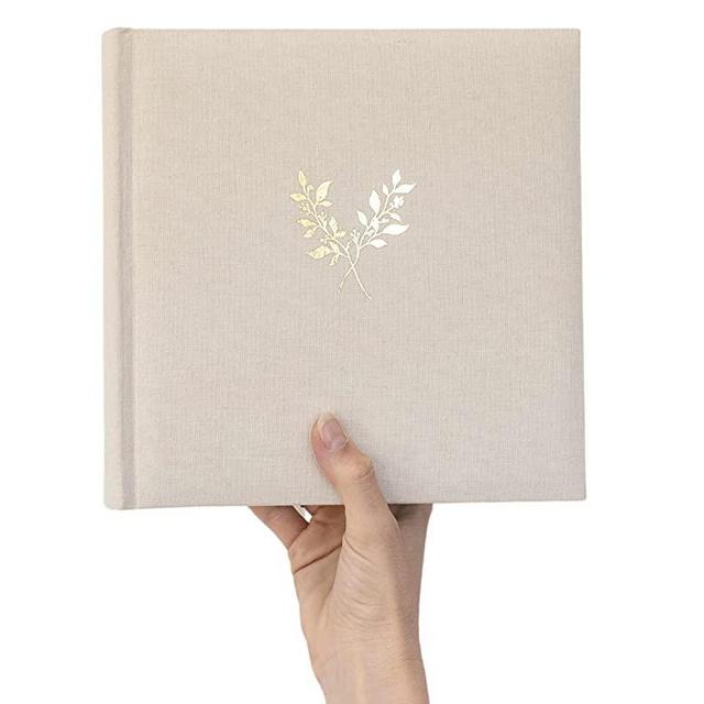 Luxury Linen Photo Album with Acid Free Pockets, Traditional Book Bound with Hard Cover, 200 Pockets for 4x6 Photos, Photo Book for Wedding, Family Pictures, Anniversary, Baby Shower or Gift (Oat)