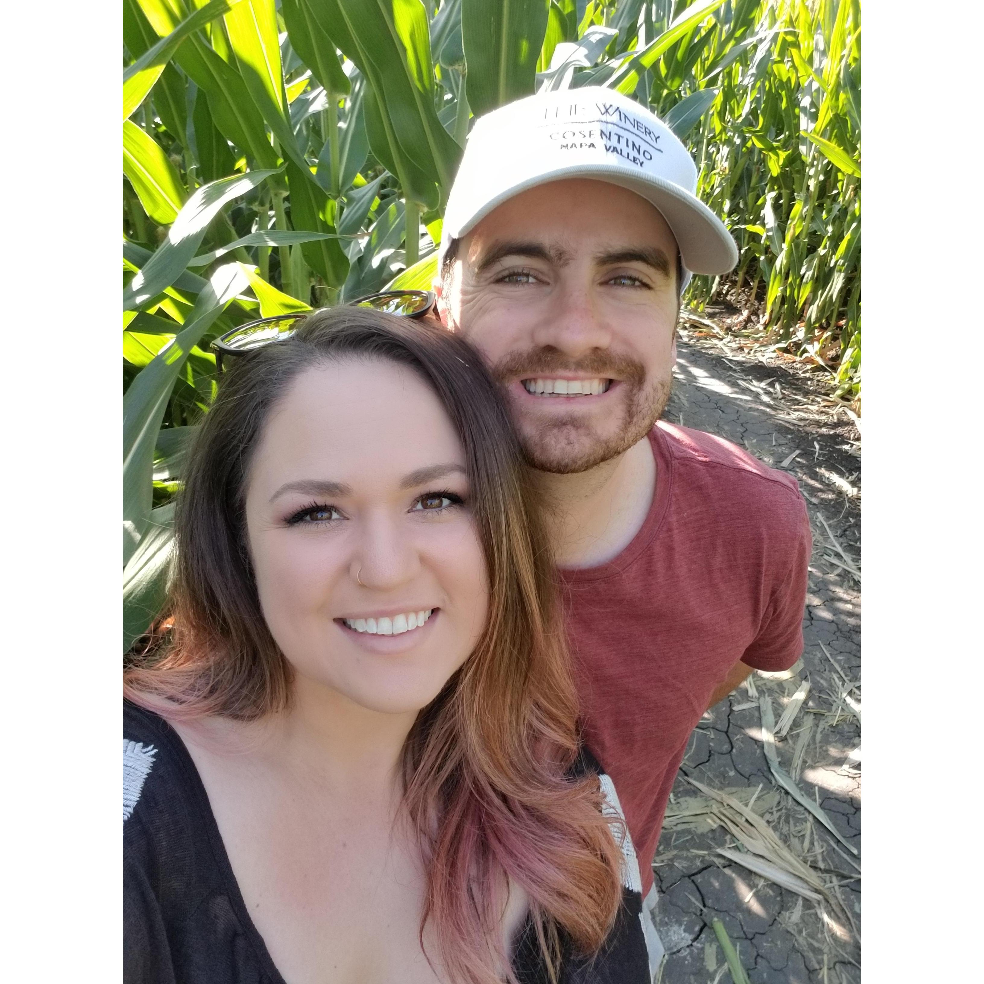 A year ahead of our wedding day, we worked our way through the Petaluma corn maze.