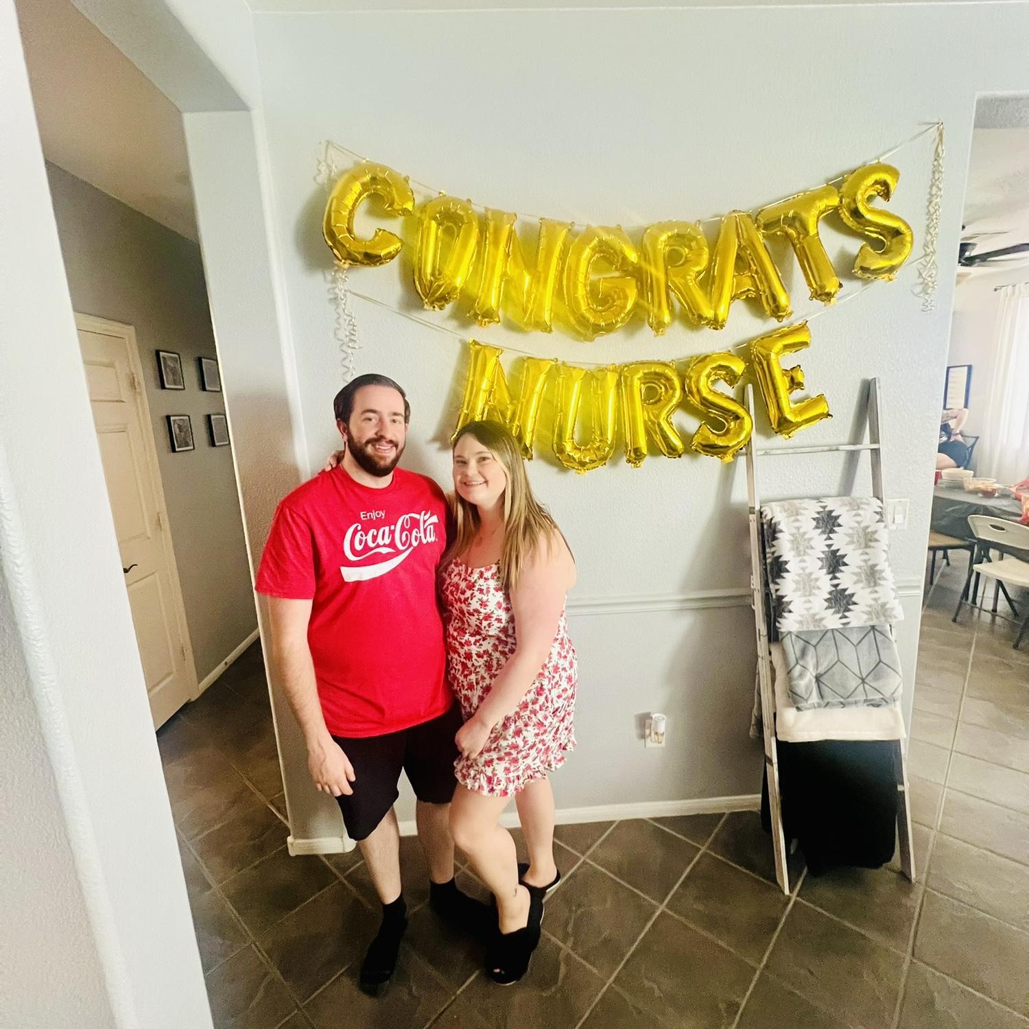 Celebrating life goals together. Matt graduated with his LPN 💉