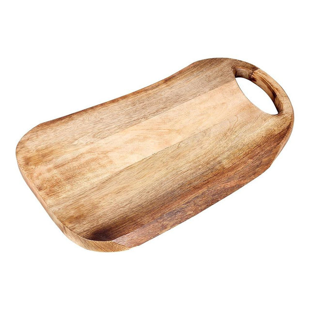 GoCraft Mango Wood Cutting Board – Handcrafted Wooden Chopping Board for Kitchen Prep, Serving & Charcuterie – Rustic & Durable Cutting Surface