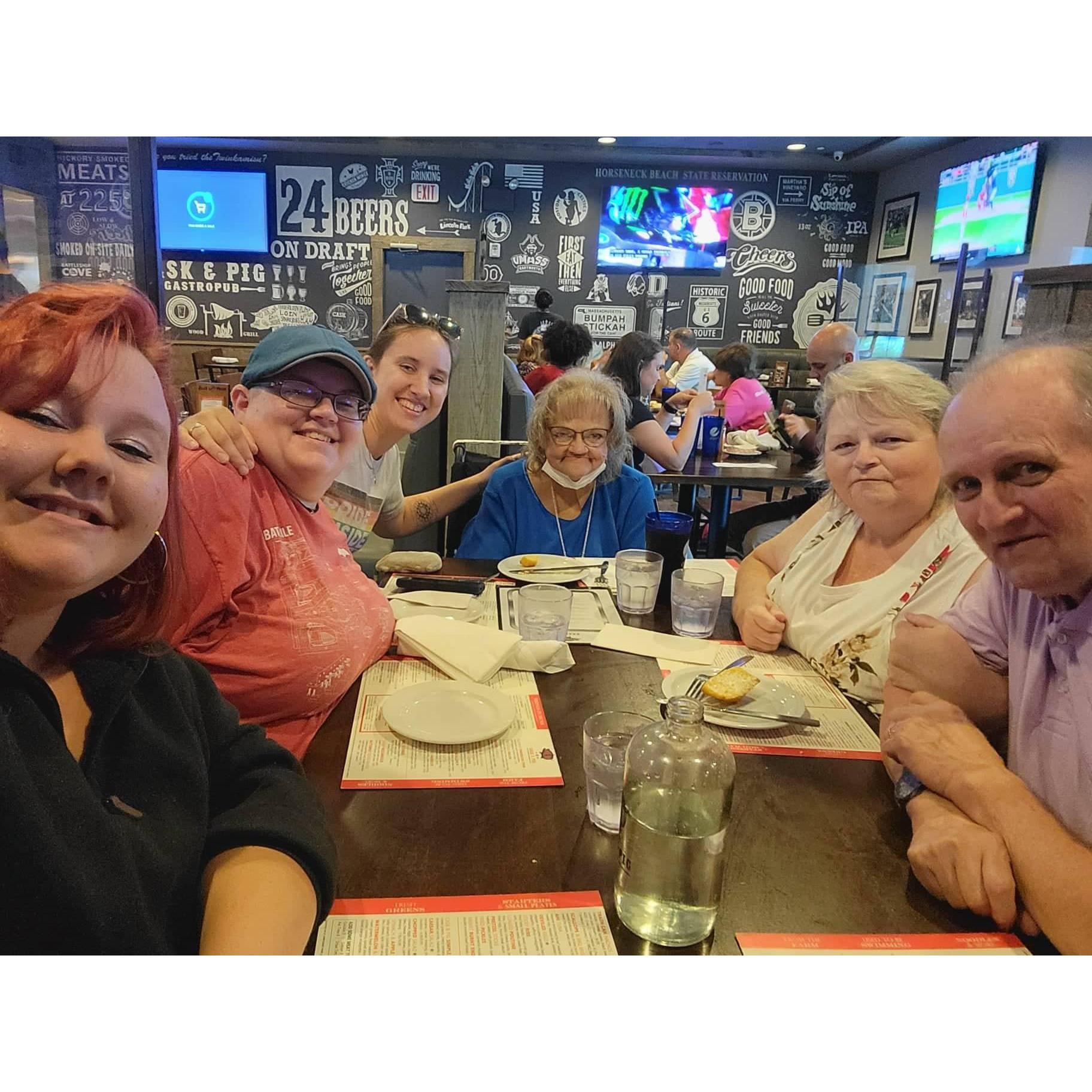 Celebrating our engagement with Lindi's family