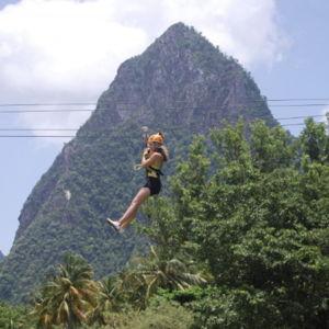 Ziplining for two in St Lucia