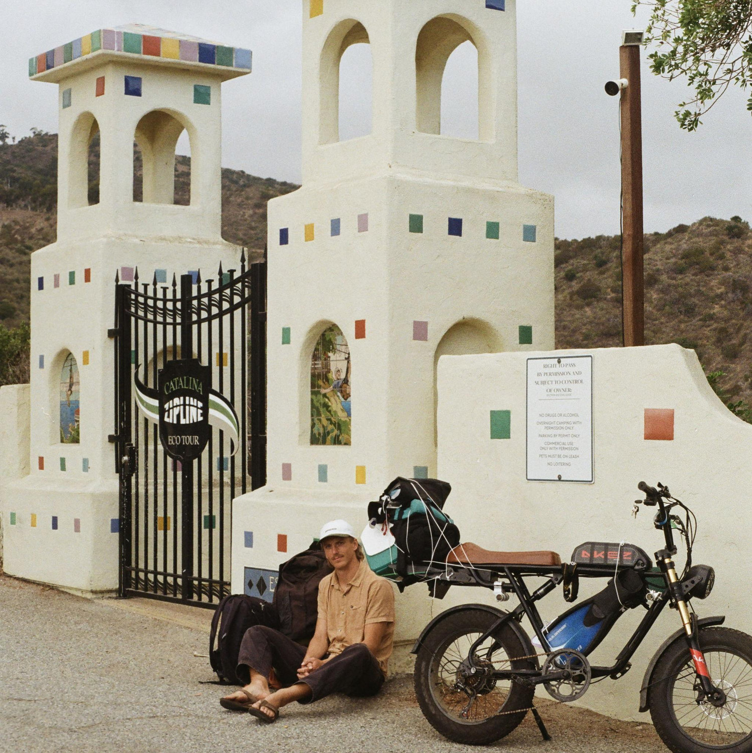 Defeat..... after climbing one steep hill on the island of Catalina, we decided to turn back around and find a different way to our camp destination....