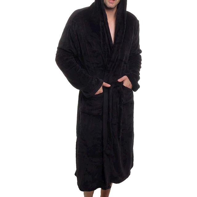 Ross Michaels Mens Hooded Robe - Plush Shawl Kimono Bathrobe