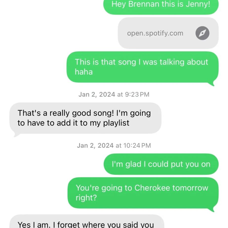 The day we met! We were both attending the a hiring event for nursing school. Brennan came up to us because he knew Jenny’s friend. We ended up sitting at the same dinner table…