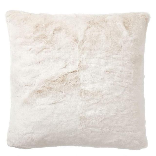 Faux Fur Alpaca Pillow Cover, 26", Ivory