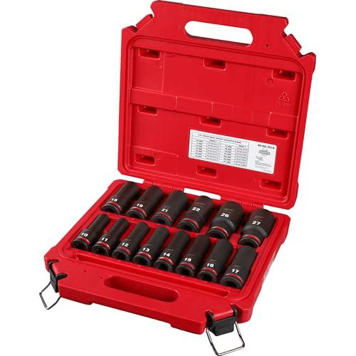Milwaukee 14 Pc. SHOCKWAVE Impact Duty 1/2" Drive Metric Deep 6 Point Socket Set