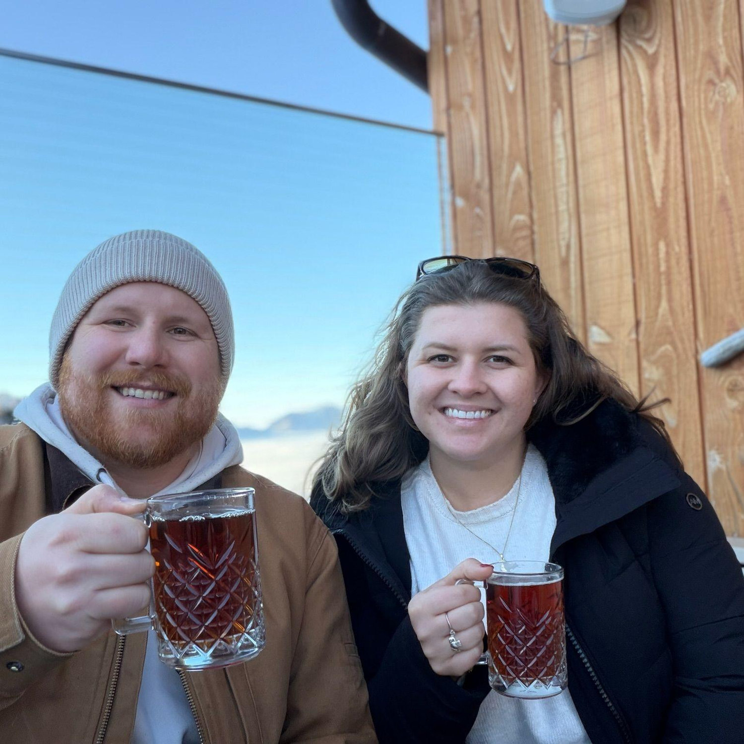 Enjoying Jägertee in Switzerland