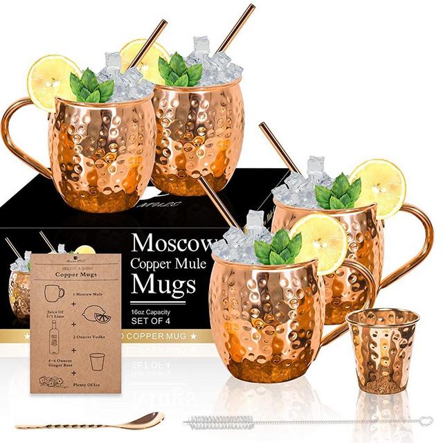 Staglife 16 Oz Black Matte Moscow Mule Copper Cups and Barrel Mugs, Moscow  Mule Mug with Rose Gold Copper Rims, Set of 2