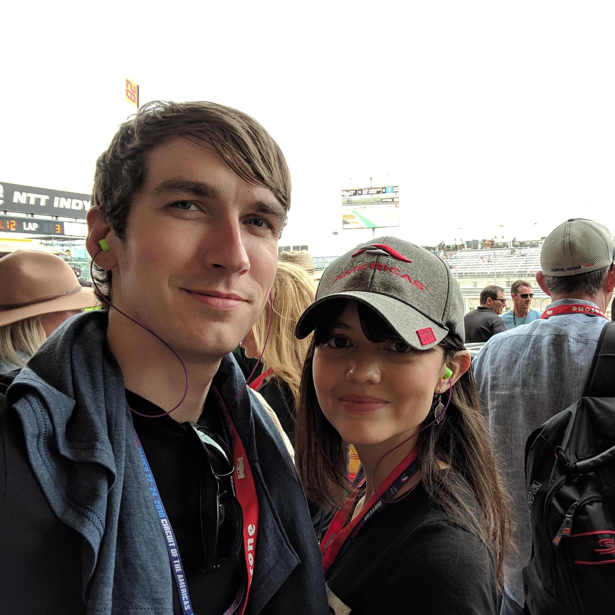 Right in the action at the Indy Car race in Austin.