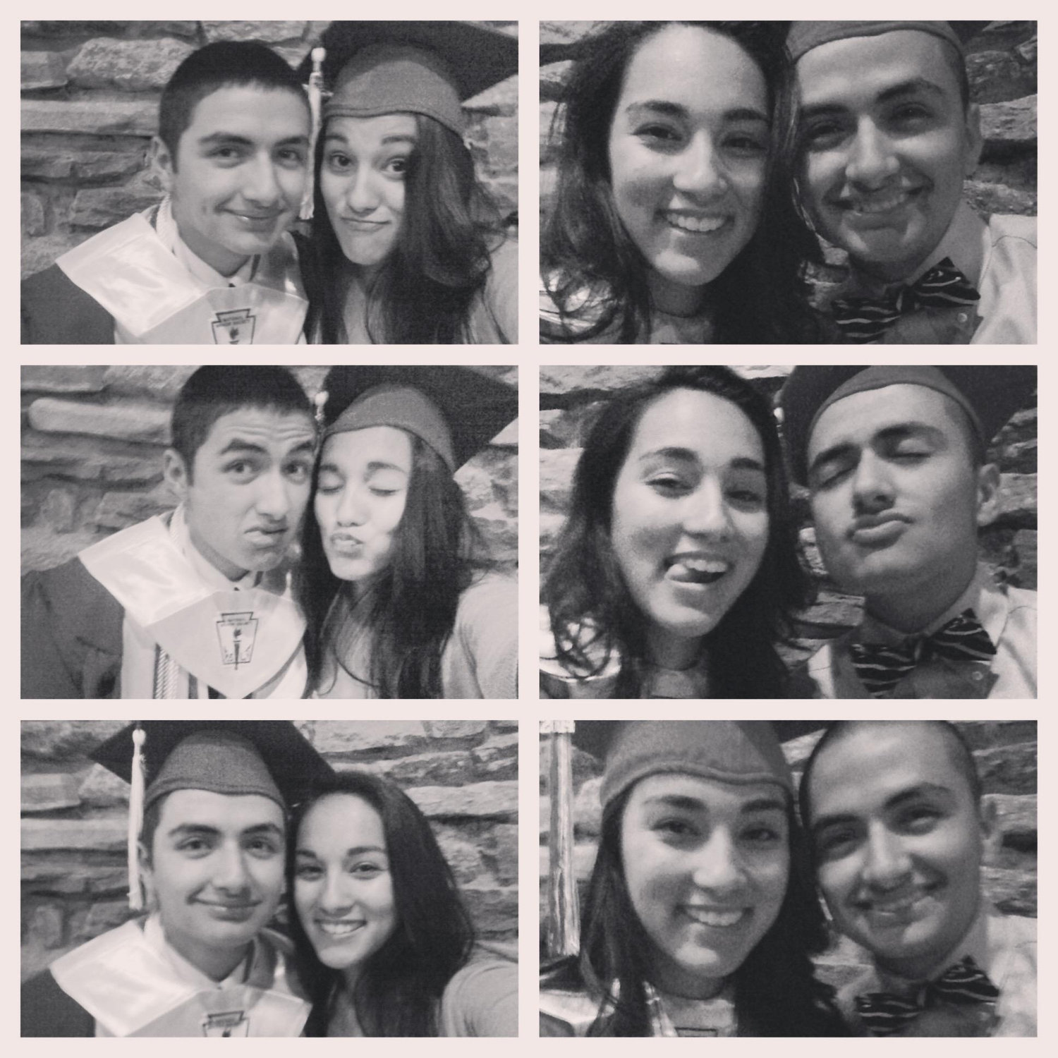 Pics in the left column are from Joseph's high school graduation and Allie's high school graduation on the right.