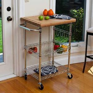 TRINITY Bamboo Top Kitchen Cart