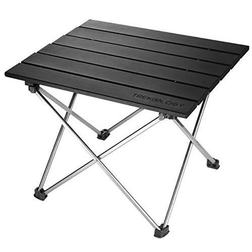 Small Folding Camping Table Portable Beach Table - Collapsible Foldable Picnic Table in a Bag - Mini Aluminum Side Table Lightweight Camp Tables for Outdoor Cooking, Backpacking, RV Fold, Travel