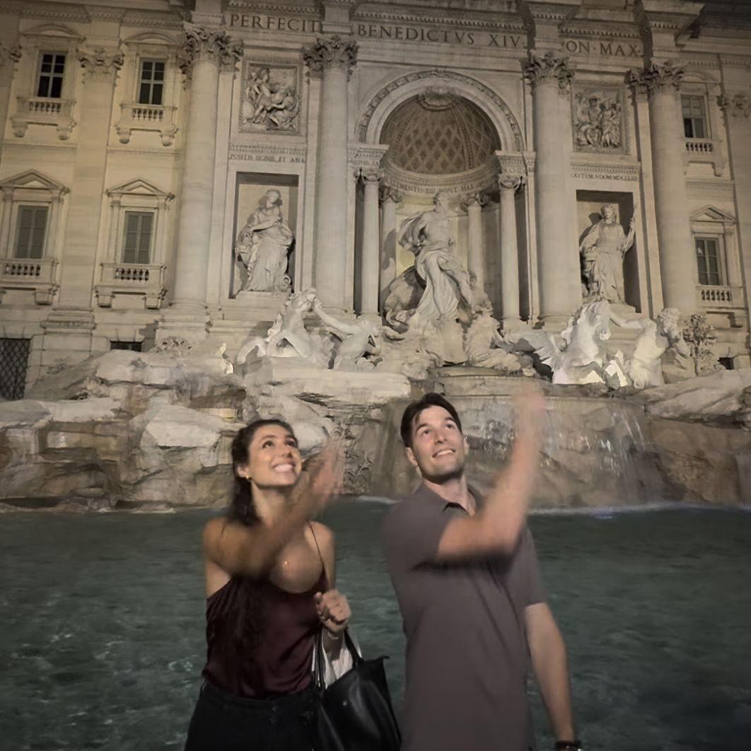 They come full circle - making new wishes in the Trevi Fountain together. Christian "proposes" again and Kaitlyn is just as excited the second time :)