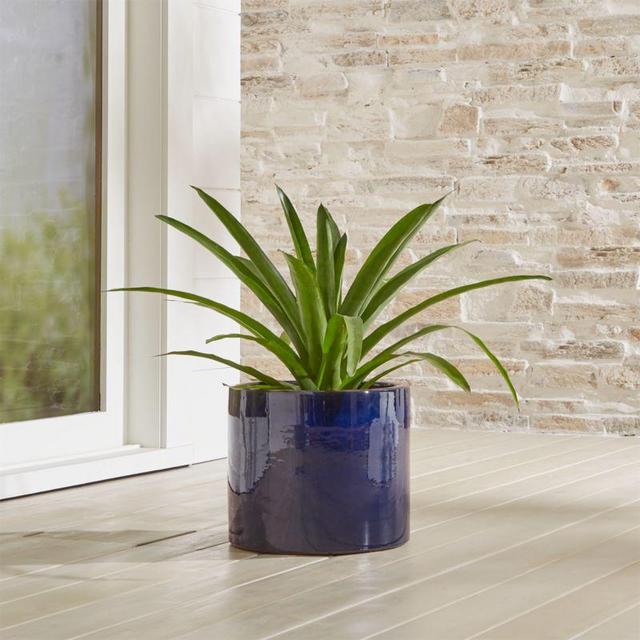 Maya Medium Blue Ceramic Planter