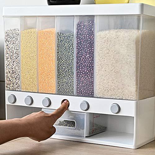 Xilei Dry Food Dispenser Bulk food storage Grain Canisters can accommodate six kinds of grains