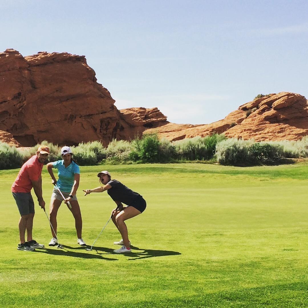 Goofing + Golfing with Della and Dad (Norb) at Sand Hollow Golf Resort, outside of Washington, UT!