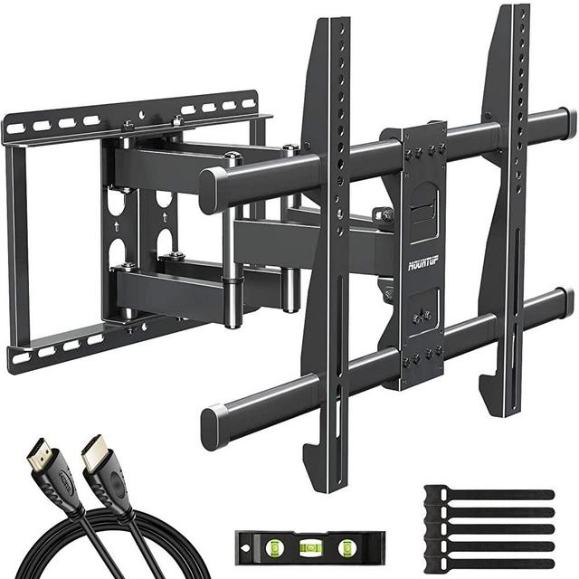 MOUNTUP Full Motion TV Wall Mount Bracket for 42-70 Inch Flat Screen/Curved TVs, Wall Mount TV Bracket - Articulating Arms with Smooth Extension, Swivel, Tilt, Max VESA 600x400mm and 100LBS, MU0012