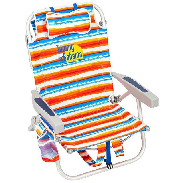 Tommy Bahama 2 Pack Backpack Beach Chair 5 Position Chair, Including Lay Flat (Orange Stripes)