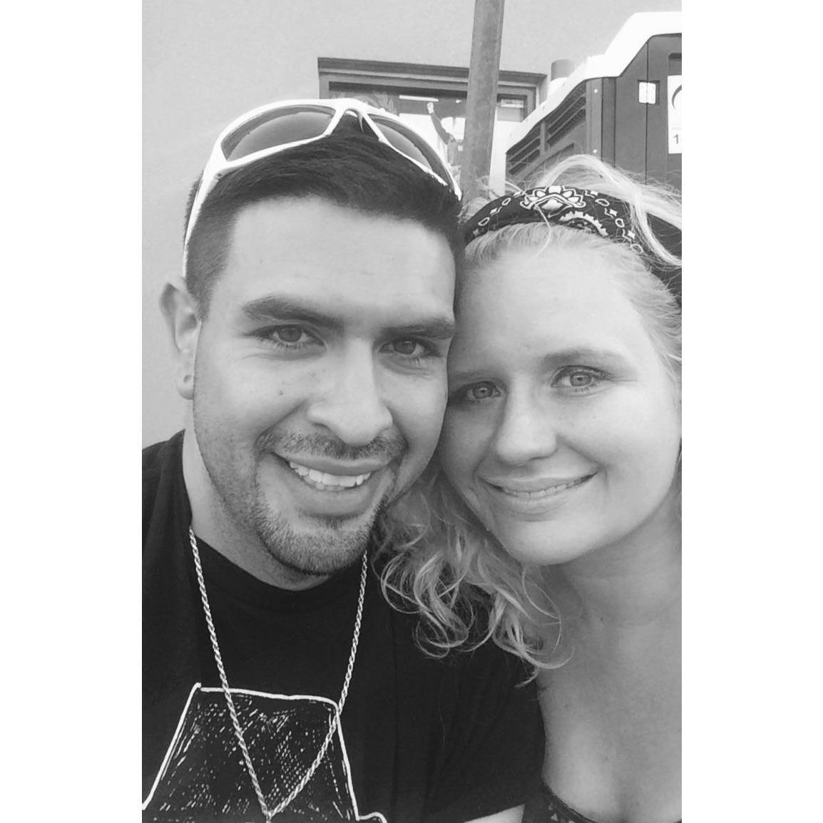 We initially met at a concert called Riot Fest in September 2014. This photo was taken at Riot Fest 2015 - commemorating where we met and began our journey.