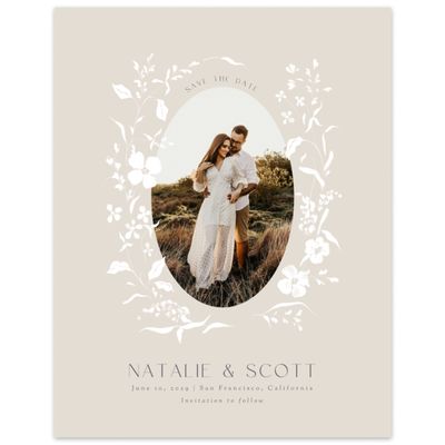 Classic Greige, Beige Wedding Digital Save the Date - Lynette Photo