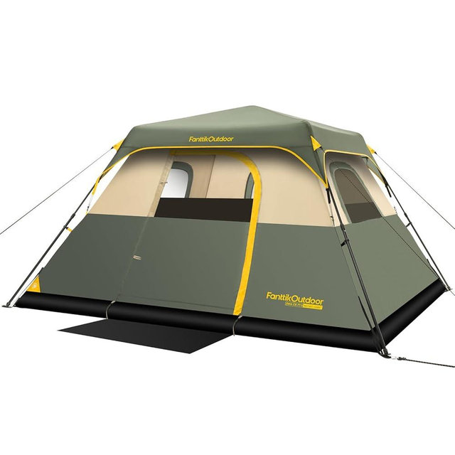 FanttikOutdoor Camping Tent 4/6/8/10 Person Instant Cabin Tent Setup in 60 Seconds with Rainfly & Windproof Portable with Carry Bag for Family Camping & Hiking, Upgraded Ventilation, Navy Blue