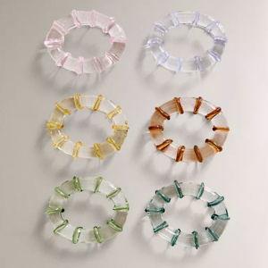 SET OF GLASS NAPKIN RINGS (SET OF 6)