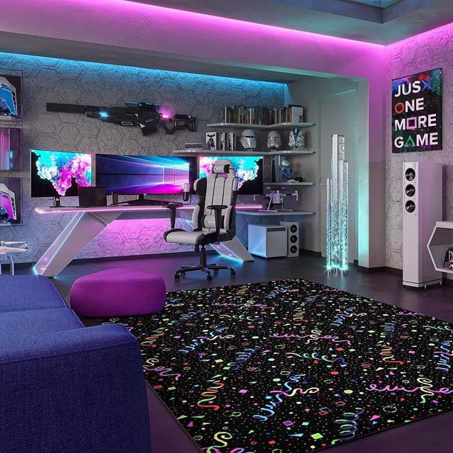 Joy Carpets Fluorescent Celebration 4' x 6' Area Rug