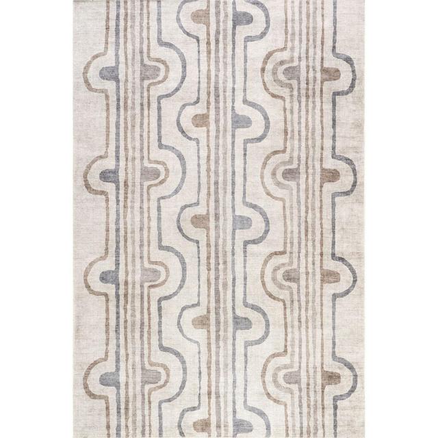 Nuloom Green Haven Collection Recycled Cotton Machine Washable Indoor Area Rug, 8' x 10', Taupe