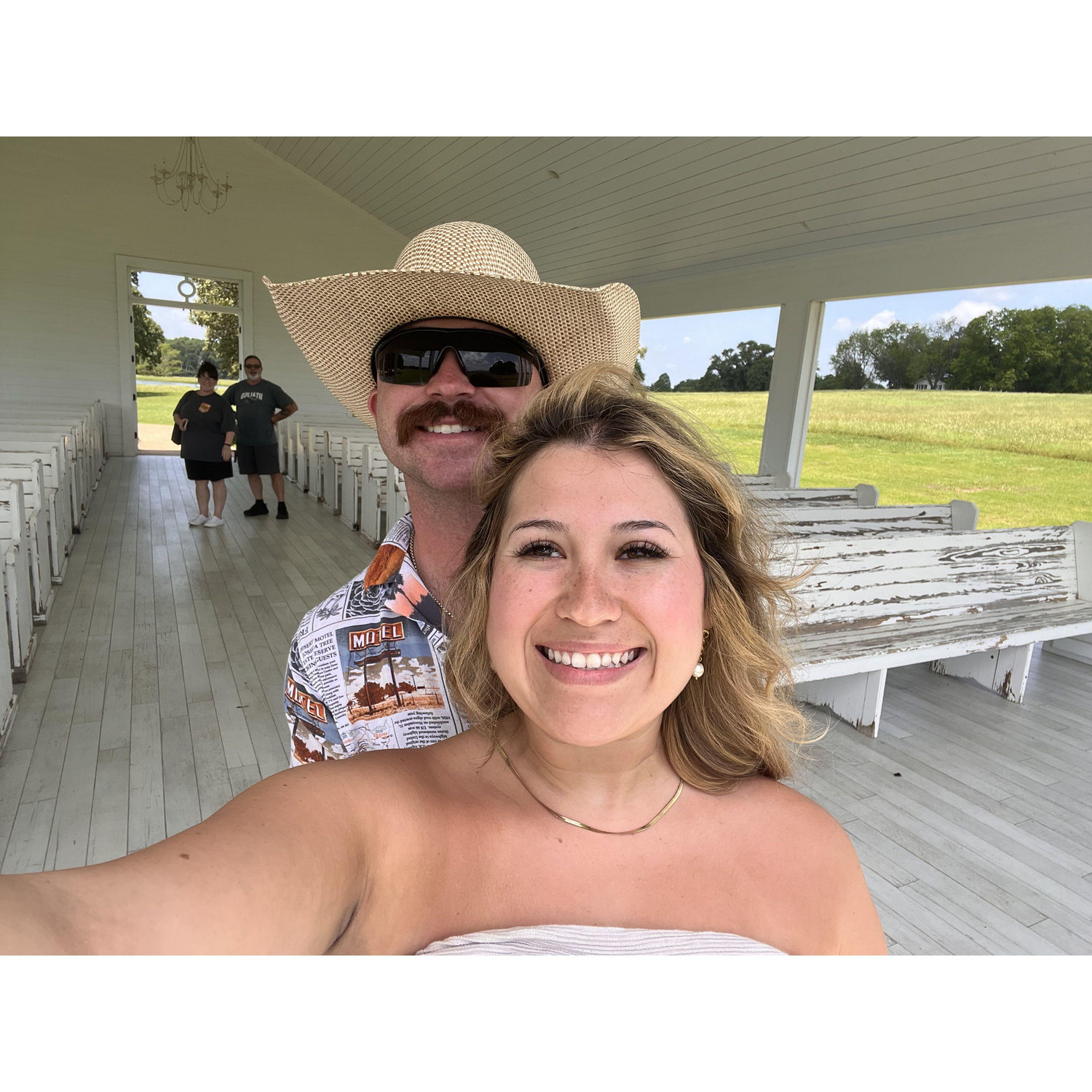 Selfie at the venue with Cole's parents