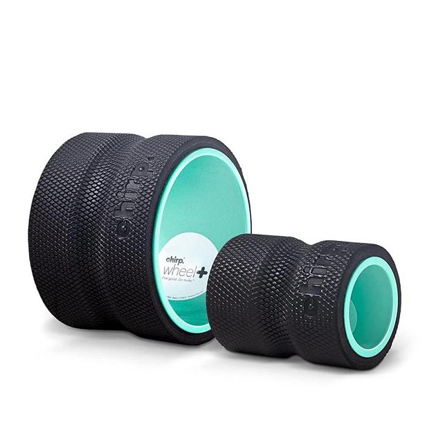 Chirp Wheel Foam Roller - Targeted Muscle Roller for Deep Tissue Massage, Back Stretcher with Foam Padding