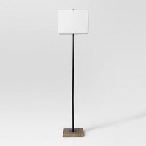 Modern Wood Square Floor Lamp Black Includes Energy Efficient Light Bulb - Project 62™