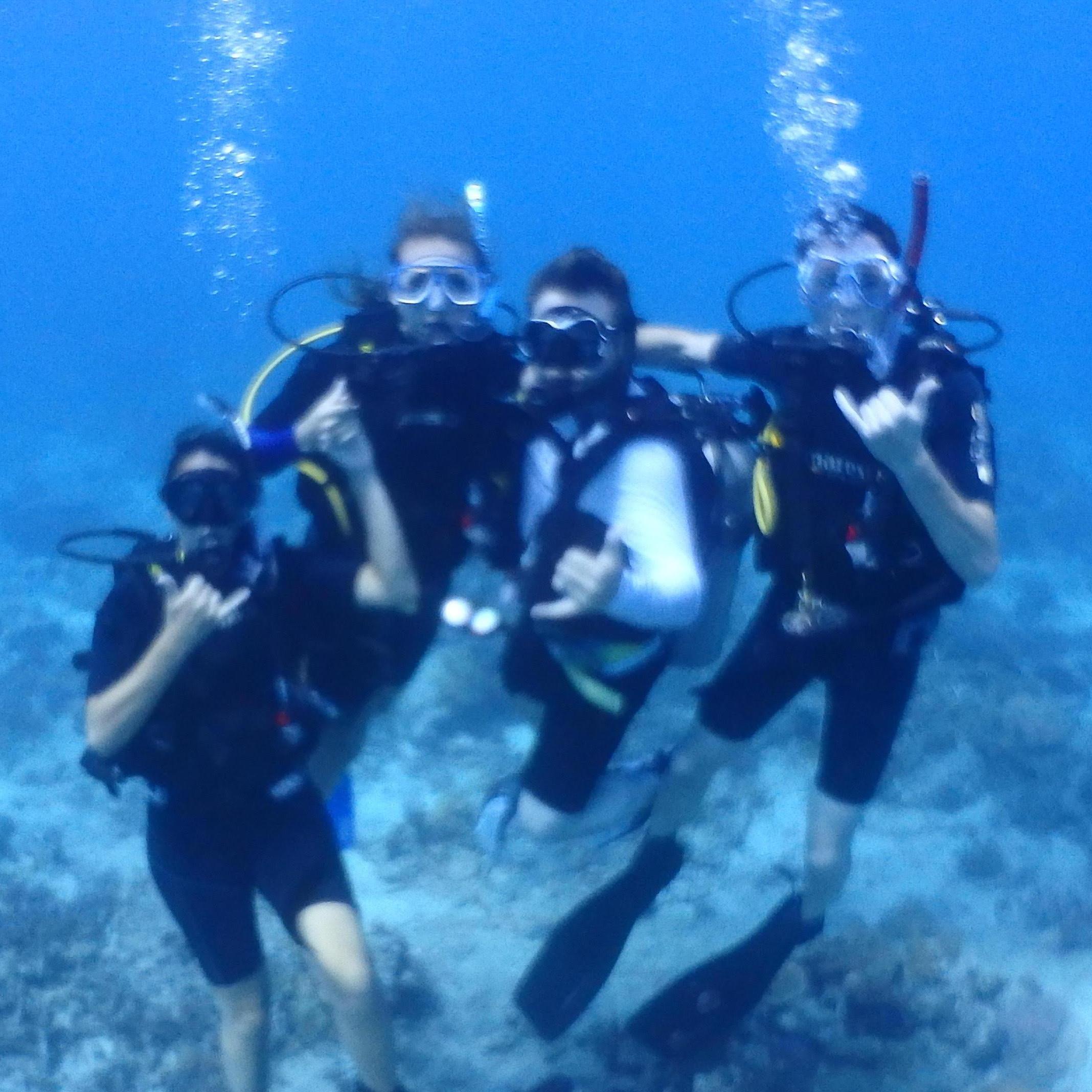 Scuba diving with the Savage's in Fiji.