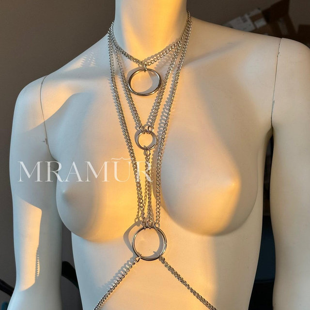 Adjustable Body Chain Harness: Handmade Neckline Decoration