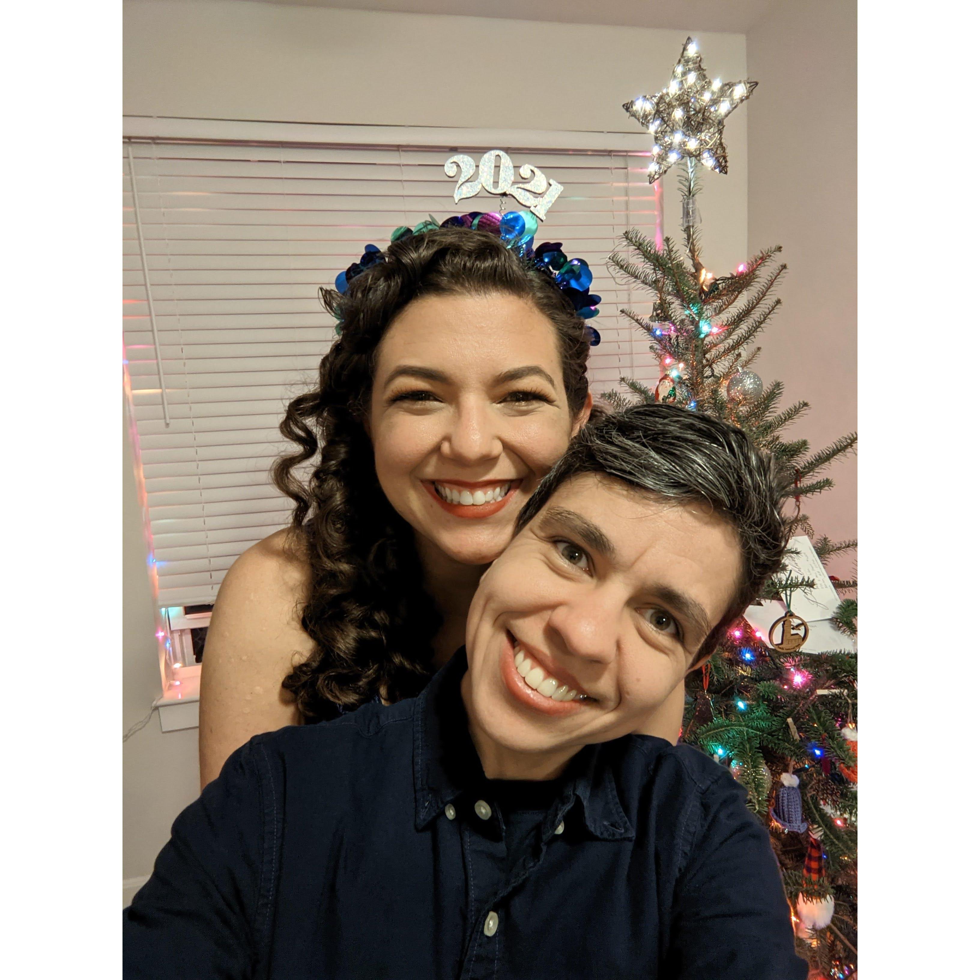 Ringing in the New Year in our style. At home and in bed at 12:01.