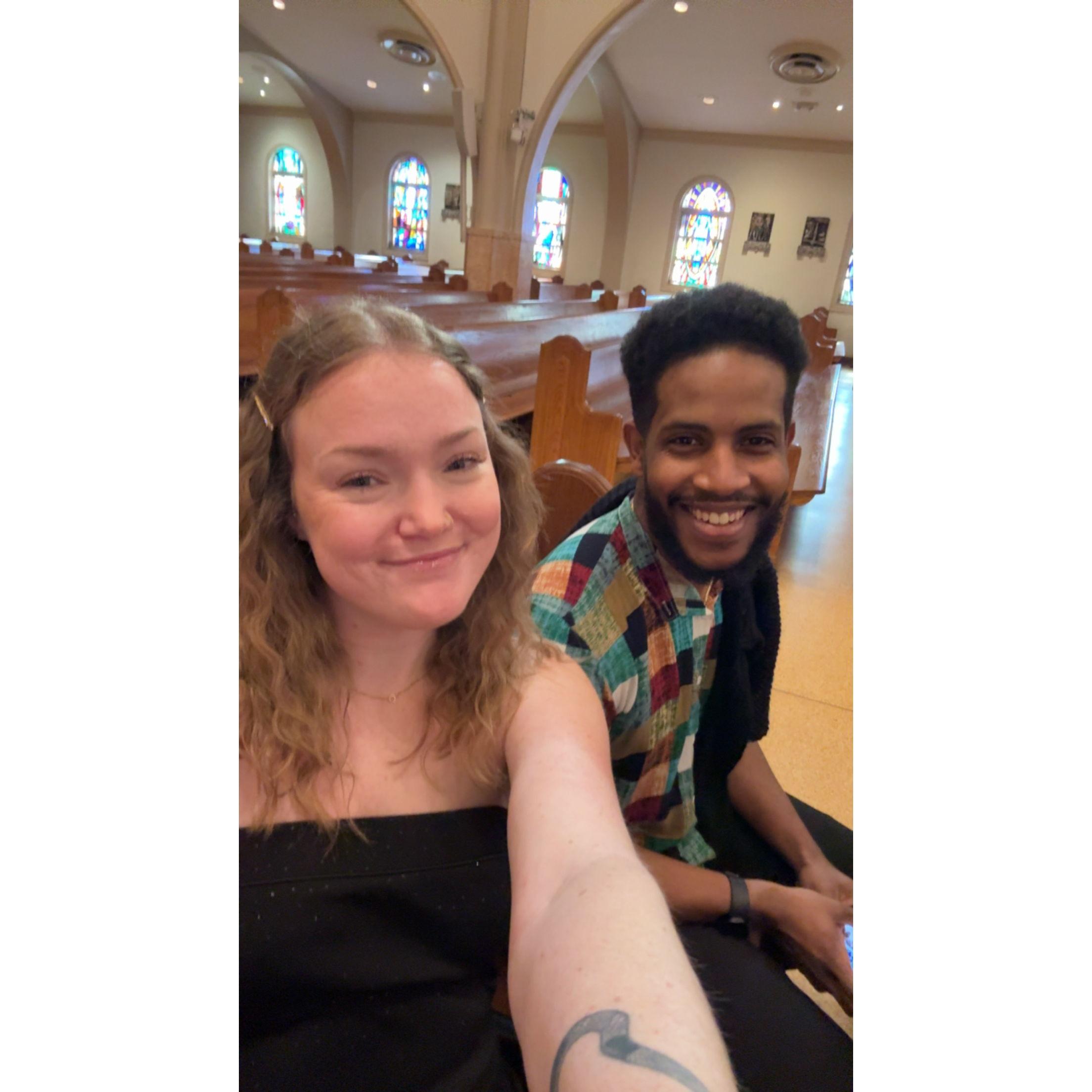 We were at a friend's wedding in Florida!