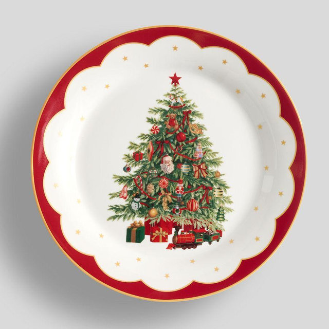 Nostalgic Christmas Icon Stoneware Salad Plates, Set of 4 - Multi